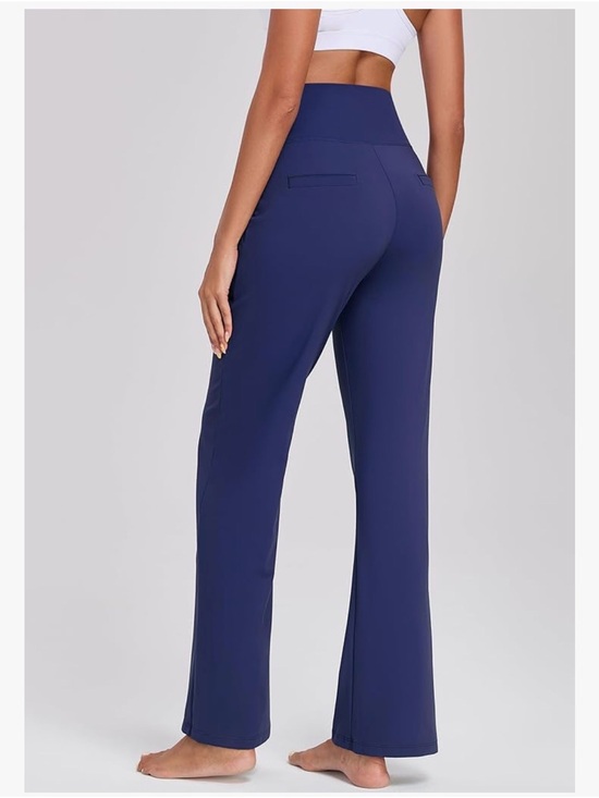 Oelka Pants - Wide-Leg High-Waist Yoga Pants in Future Blue